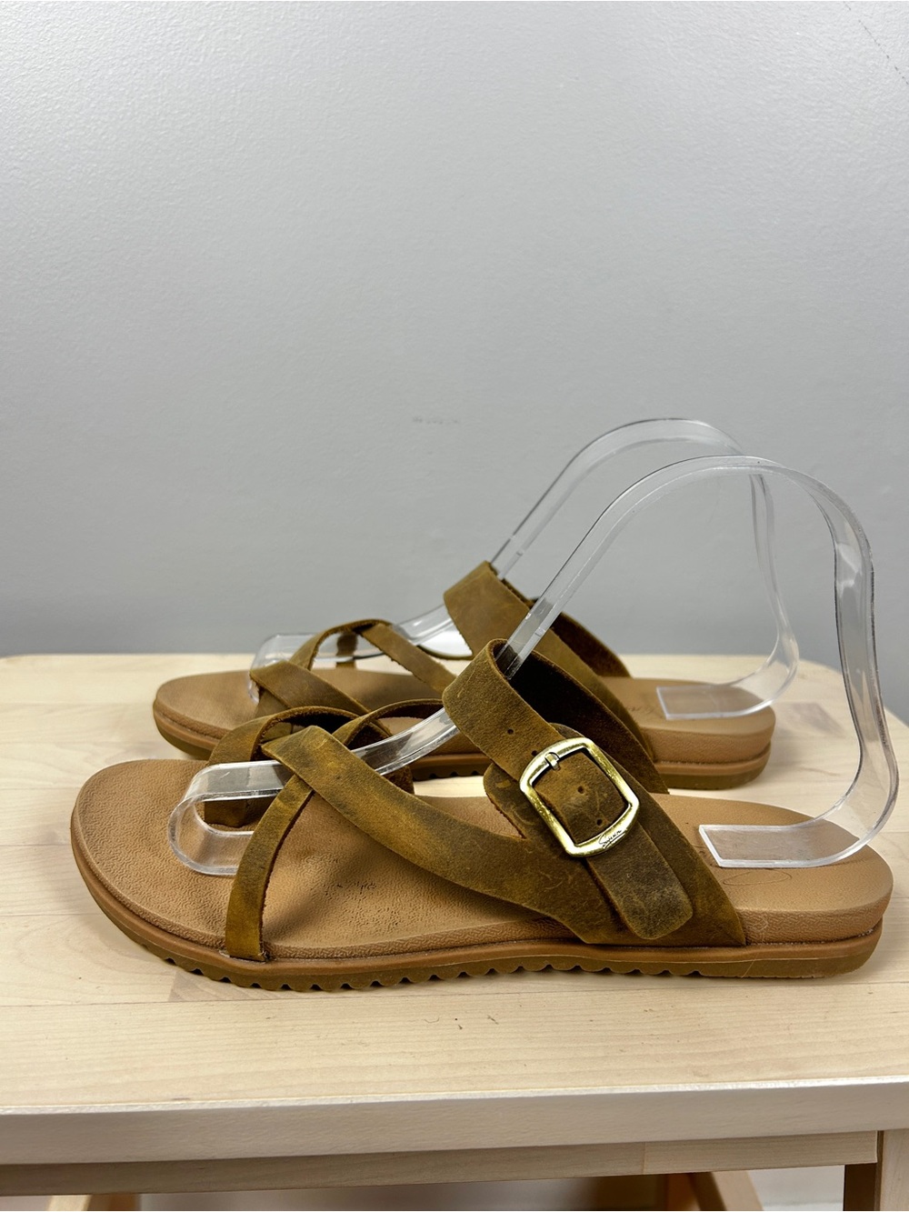 SOFTMOC‎ Genuine Leather Strappy Sandals Brown 7 Boho Granola Girl Neutral